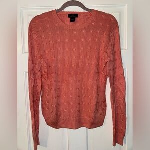 Women's Cable Knit Sweater - Coral
